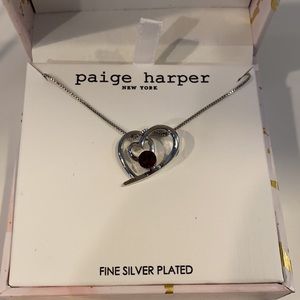 Paige Harper NIB Silver floating heart